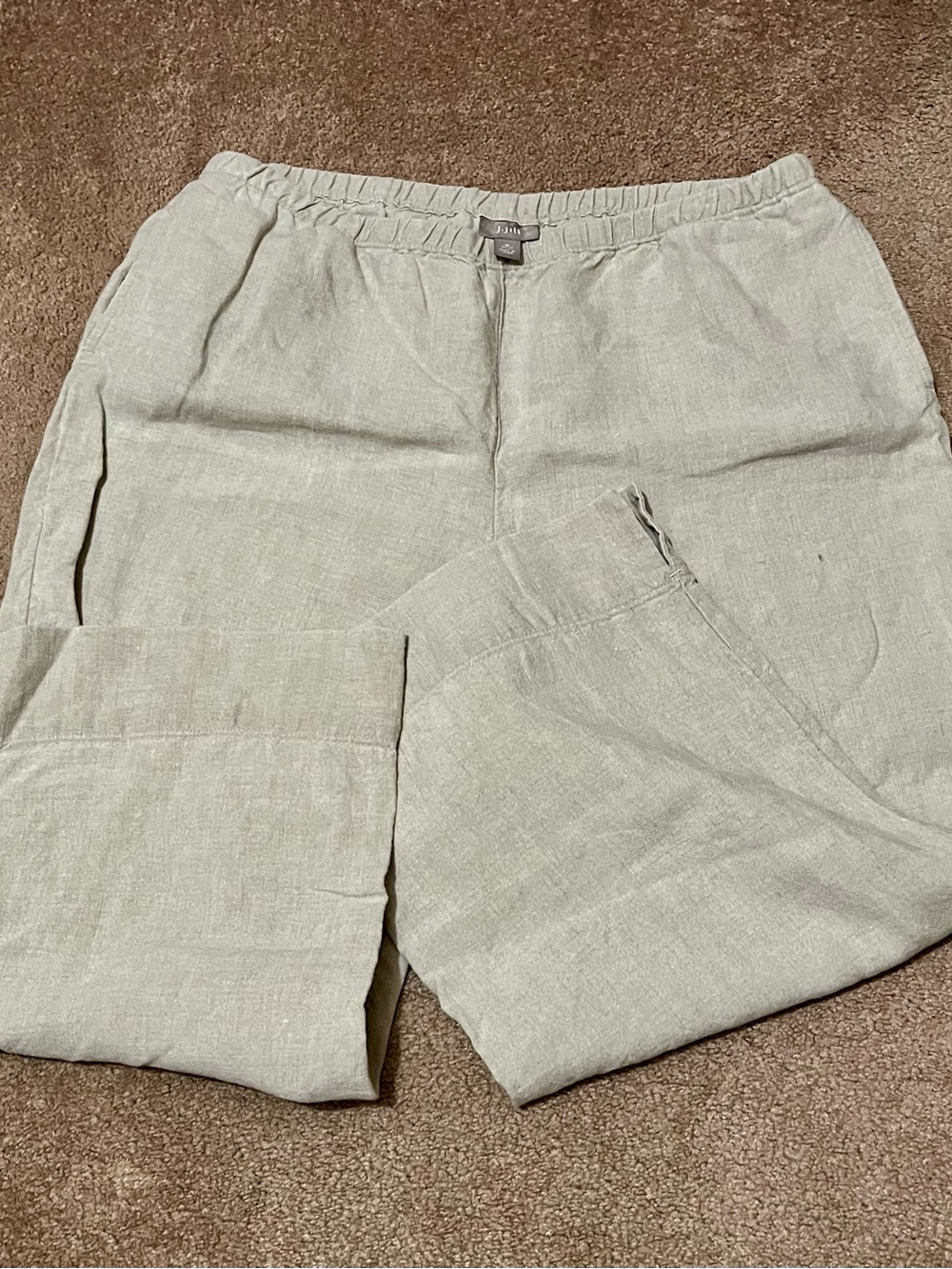 J. Jill Women’s Linen Capri Pants - Elastic Waist and Pockets